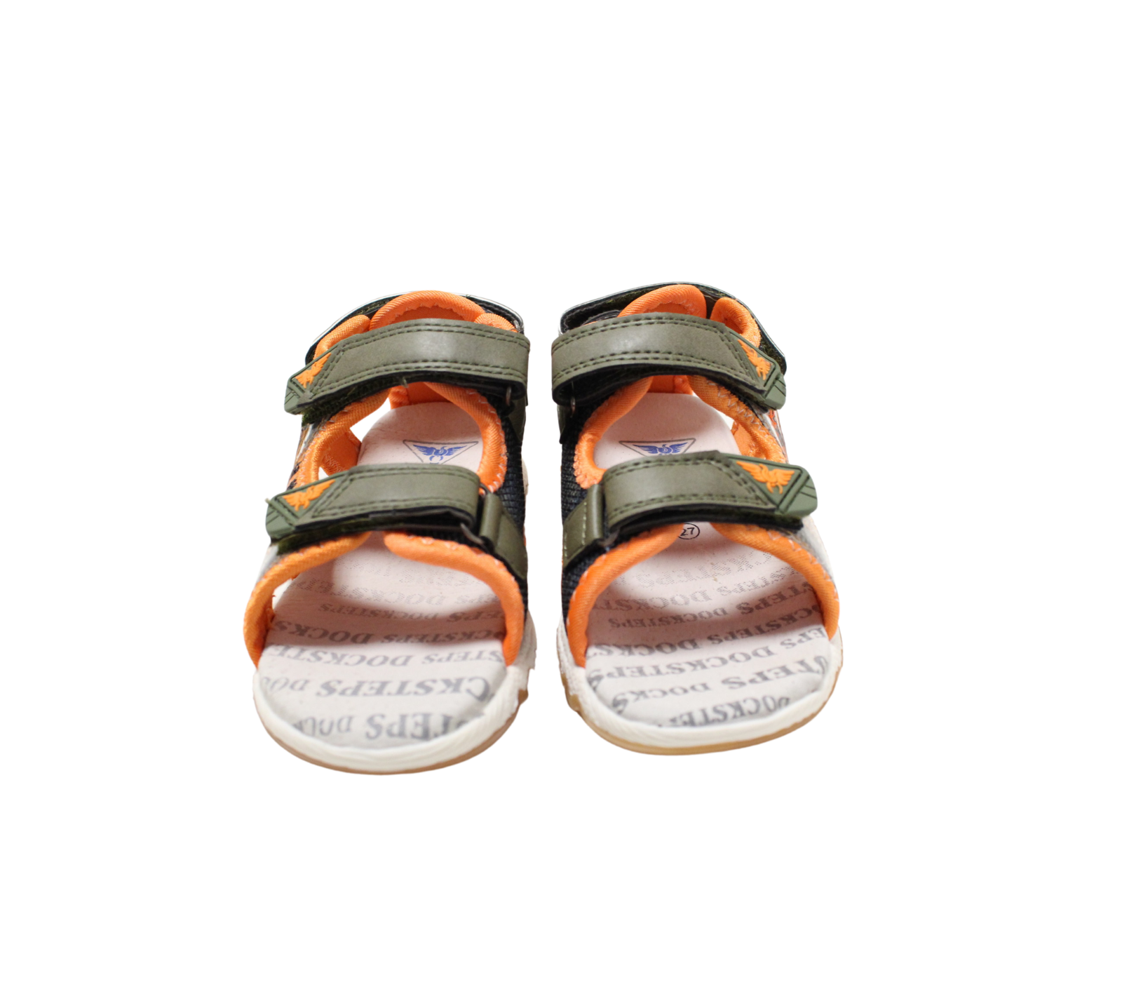 Sandali da Bambino con Chiusura in Velcro Verde Militare e Logo 