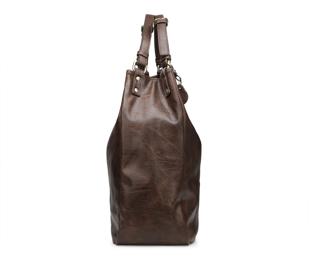 Hobo Bag da Donna con Tracolla Color Marrone Scuro 