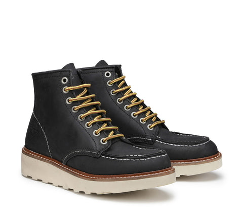 Black Laced Women's Boot with White Rubber Sole